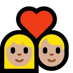 couple with heart: woman, man, medium-light skin tone para a plataforma Microsoft