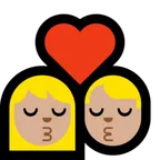 Microsoft platformu için kiss: woman, man, medium-light skin tone