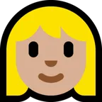 woman: medium-light skin tone per la piattaforma Microsoft