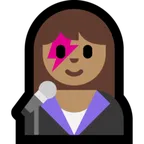 woman singer: medium skin tone สำหรับแพลตฟอร์ม Microsoft