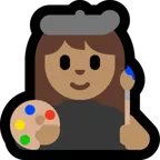 woman artist: medium skin tone สำหรับแพลตฟอร์ม Microsoft