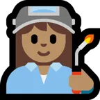Microsoft platformu için woman factory worker: medium skin tone