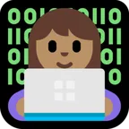 Microsoft platformu için woman technologist: medium skin tone