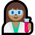 woman scientist: medium skin tone voor Microsoft platform
