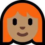 woman: medium skin tone, red hair para la plataforma Microsoft