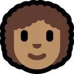 Microsoft platformu için woman: medium skin tone, curly hair