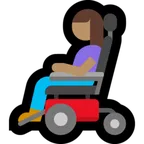 woman in motorized wheelchair: medium skin tone para a plataforma Microsoft