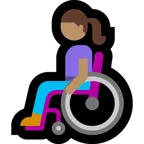 woman in manual wheelchair: medium skin tone สำหรับแพลตฟอร์ม Microsoft