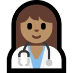 woman health worker: medium skin tone untuk platform Microsoft