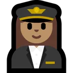 woman pilot: medium skin tone per la piattaforma Microsoft