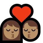 kiss: woman, man, medium skin tone voor Microsoft platform