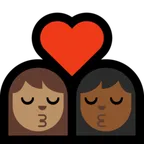 kiss: woman, woman, medium skin tone, medium-dark skin tone für Microsoft Plattform