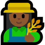 Microsoft platformu için woman farmer: medium-dark skin tone
