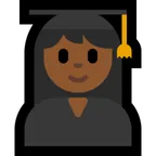 woman student: medium-dark skin tone til Microsoft platform