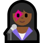 woman singer: medium-dark skin tone til Microsoft platform