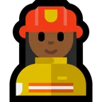 woman firefighter: medium-dark skin tone สำหรับแพลตฟอร์ม Microsoft