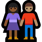 woman and man holding hands: medium-dark skin tone, medium skin tone για την πλατφόρμα Microsoft