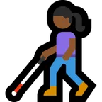woman with white cane: medium-dark skin tone para la plataforma Microsoft