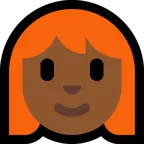 woman: medium-dark skin tone, red hair untuk platform Microsoft