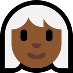 woman: medium-dark skin tone, white hair untuk platform Microsoft