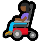 woman in motorized wheelchair: medium-dark skin tone สำหรับแพลตฟอร์ม Microsoft