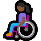 woman in manual wheelchair: medium-dark skin tone til Microsoft platform
