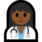 woman health worker: medium-dark skin tone for Microsoft platform