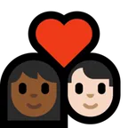 Microsoft platformon a(z) couple with heart: woman, man, medium-dark skin tone, light skin tone képe