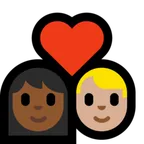 couple with heart: woman, man, medium-dark skin tone, medium-light skin tone für Microsoft Plattform