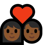 couple with heart: woman, man, medium-dark skin tone für Microsoft Plattform