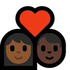 couple with heart: woman, man, medium-dark skin tone, dark skin tone für Microsoft Plattform