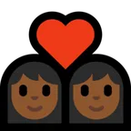 couple with heart: woman, woman, medium-dark skin tone til Microsoft platform