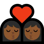 kiss: woman, woman, medium-dark skin tone til Microsoft platform