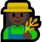 woman farmer: dark skin tone لمنصة Microsoft