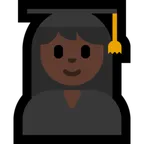 woman student: dark skin tone für Microsoft Plattform