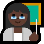 woman teacher: dark skin tone pour la plateforme Microsoft