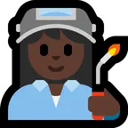 woman factory worker: dark skin tone สำหรับแพลตฟอร์ม Microsoft