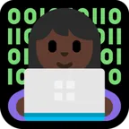 Microsoft platformu için woman technologist: dark skin tone