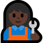 woman mechanic: dark skin tone til Microsoft platform