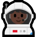 woman astronaut: dark skin tone สำหรับแพลตฟอร์ม Microsoft