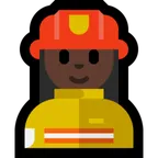 woman firefighter: dark skin tone สำหรับแพลตฟอร์ม Microsoft