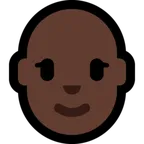 Microsoft platformu için woman: dark skin tone, bald