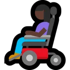 woman in motorized wheelchair: dark skin tone สำหรับแพลตฟอร์ม Microsoft