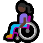 woman in manual wheelchair: dark skin tone til Microsoft platform