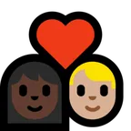couple with heart: woman, man, dark skin tone, medium-light skin tone für Microsoft Plattform