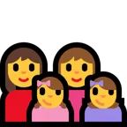 Microsoft 平台中的 family: woman, woman, girl, girl