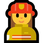 woman firefighter alustalla Microsoft