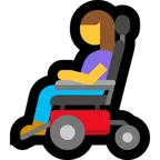 woman in motorized wheelchair for Microsoft-plattformen