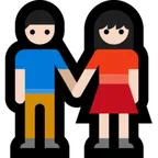 woman and man holding hands: light skin tone สำหรับแพลตฟอร์ม Microsoft