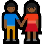 woman and man holding hands: medium-dark skin tone per la piattaforma Microsoft
